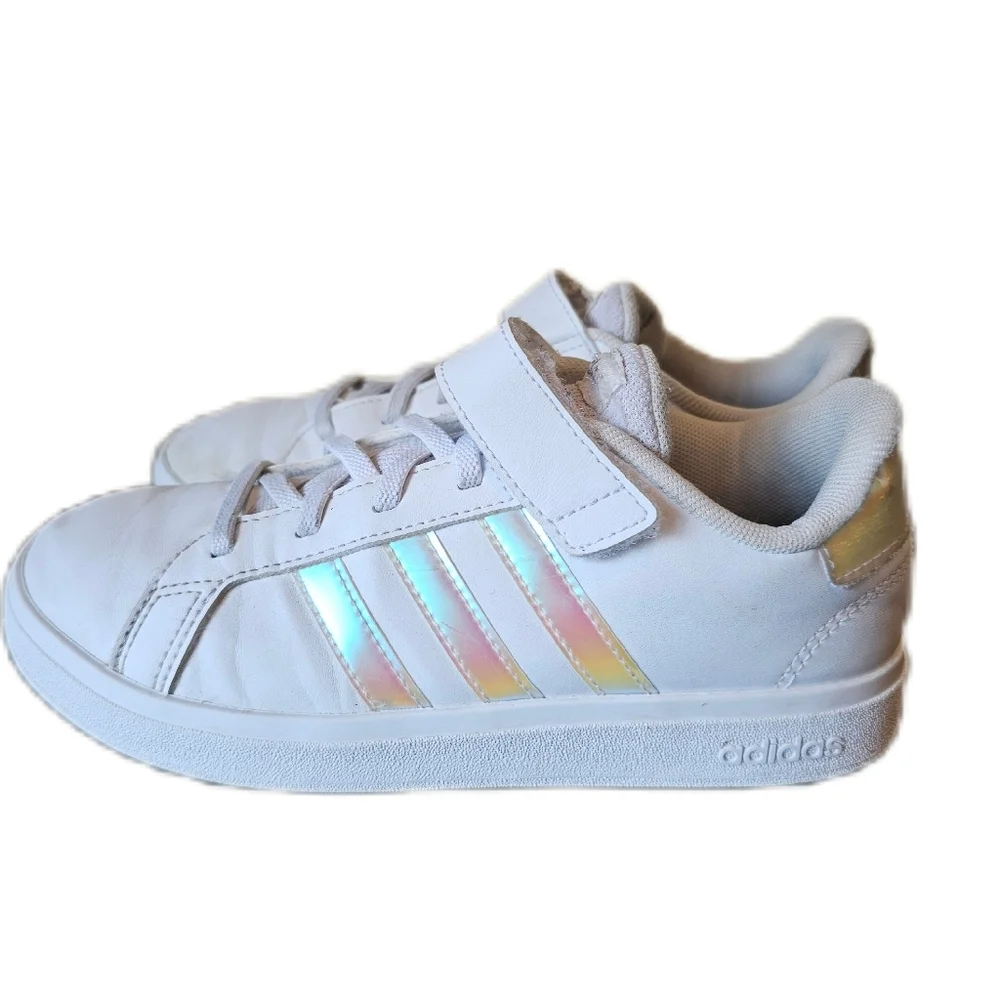 adidas kids girls tennis shoes Grand Court 2.0 Elastic Lace Sneaker size 3 - Picture 3 of 10
